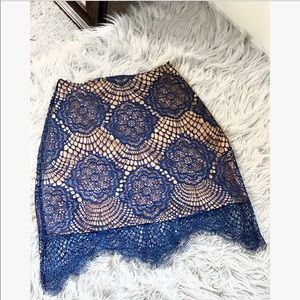 For Love and Lemons Grace Skirt in Sapphire